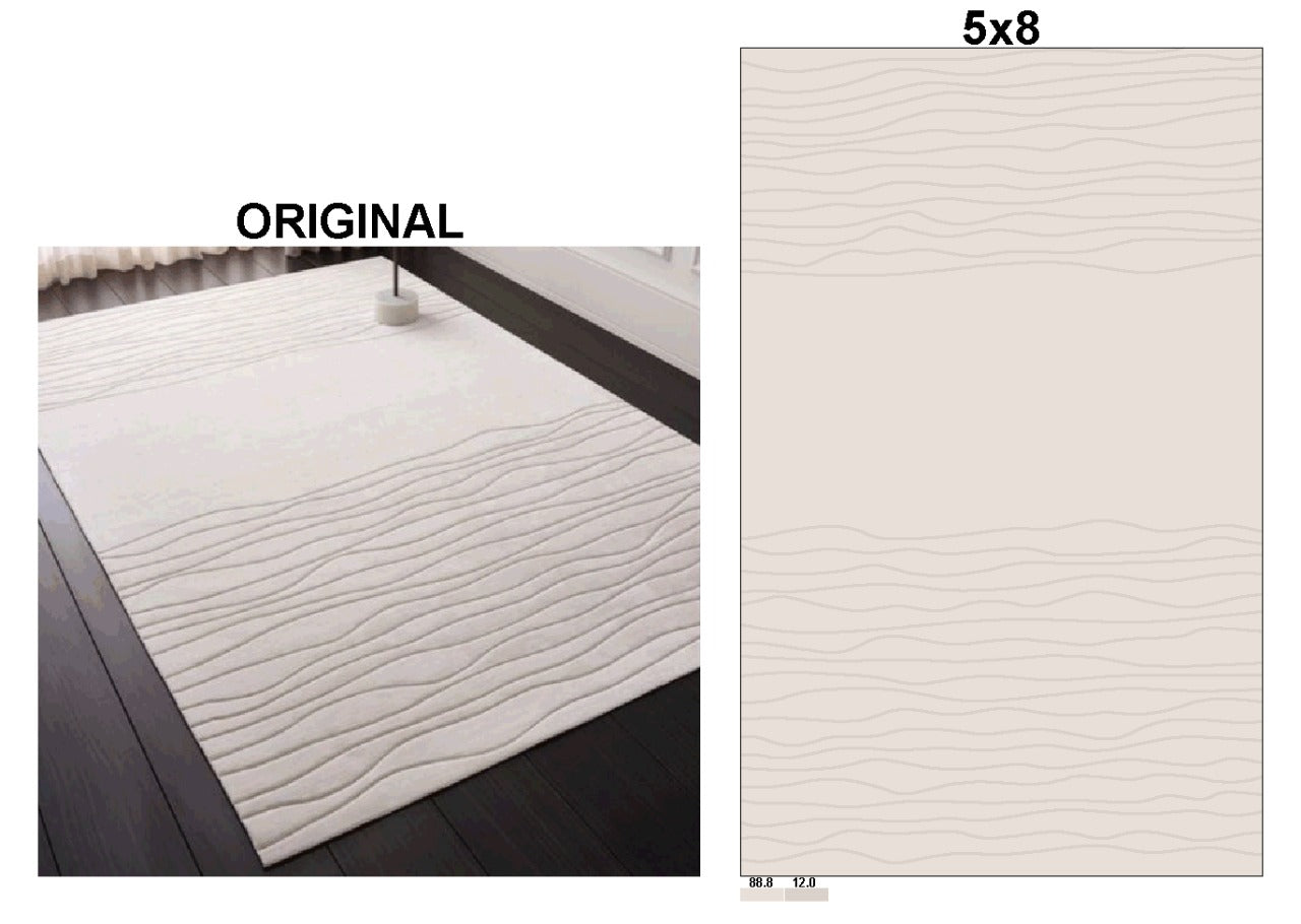 White Color Classic Design Area Rug