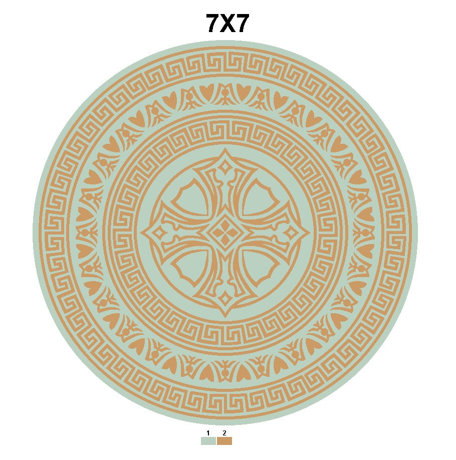 Hand Knotted Style Round Area Rug