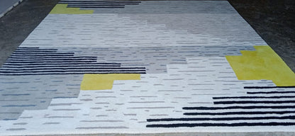 Yellow and Gray Color Classic Design Rug