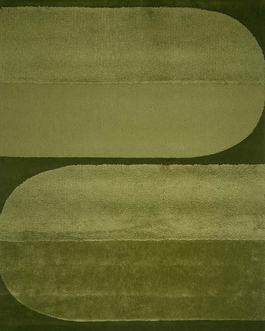 Green Color Terra Design Area Rug-Bisha Rugs