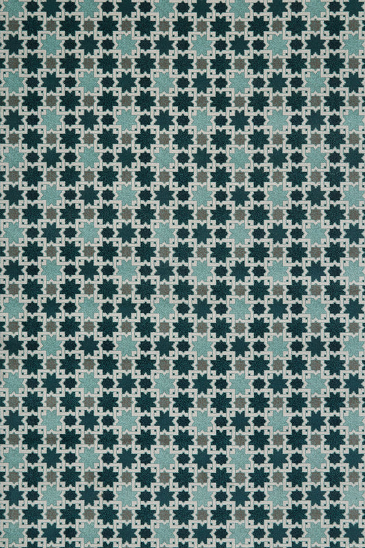 Hammam Blue color Geometric Design Hand-Tufted Rug-bisha-rugs