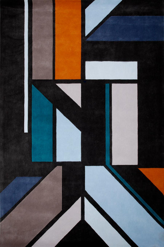 Dynamic Geometric Modern Design Hand-Tufted Area Rug-bisha-rugs