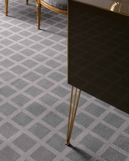 Graph Gray Color Geometric Design Hand-Tufted Area Rug-bisha-rugs