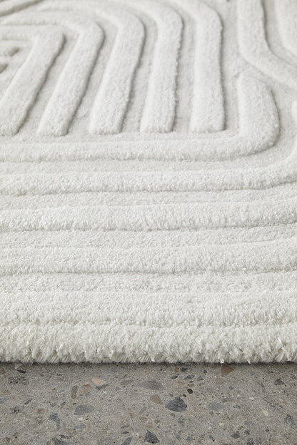 White color Modern Design Rug-Bisha Rugs
