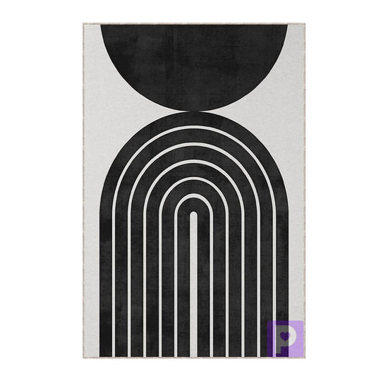 Black and Beige Color Tufted Area Rug