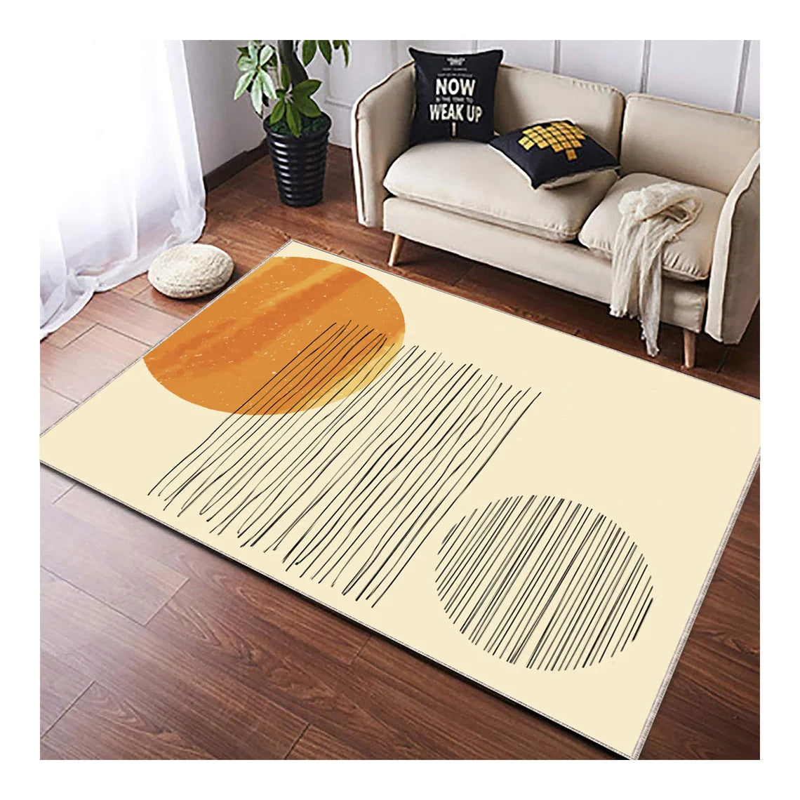 Orange Color Classic Tufted Area Rug