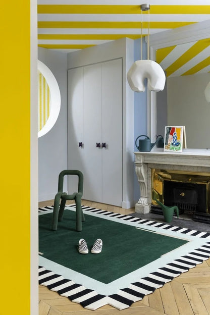 Green Modern Design Hand-Tufted Rug For Luxurious Look
