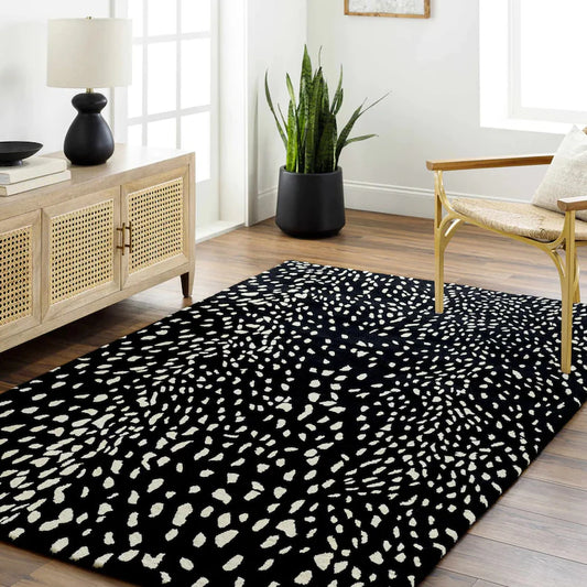 Black and White Hand-Tufted Modern Design Rug For Stylish Home