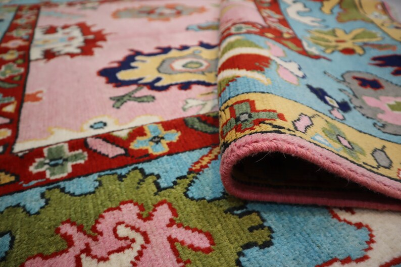 Colorful Oushak  Wool Area Rug
