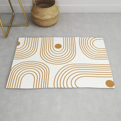 White and Gold Hand-Tufted Rug For Stylish Homes