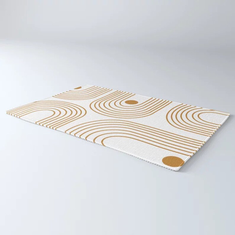 White and Gold Hand-Tufted Rug For Stylish Homes