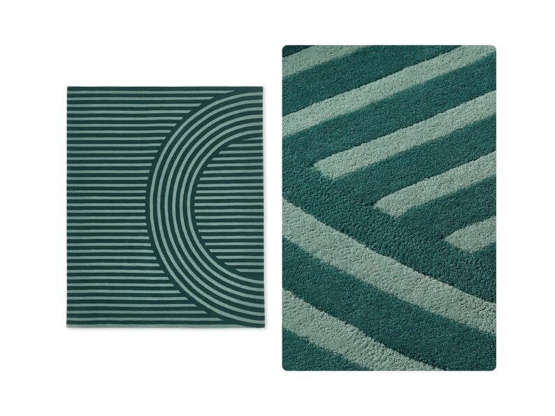 Teal Modern Geometric Design Hand-Tufted Area Rug