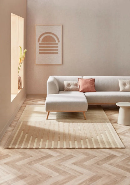 Modern Light Peach Color Hand Tufted Rug-Bisha Rug