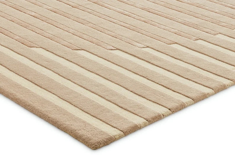 Modern Light Peach Color Hand Tufted Rug-Bisha Rug
