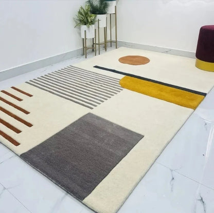 Modern Design Handmade Geometric Rug-Bisha Rugs