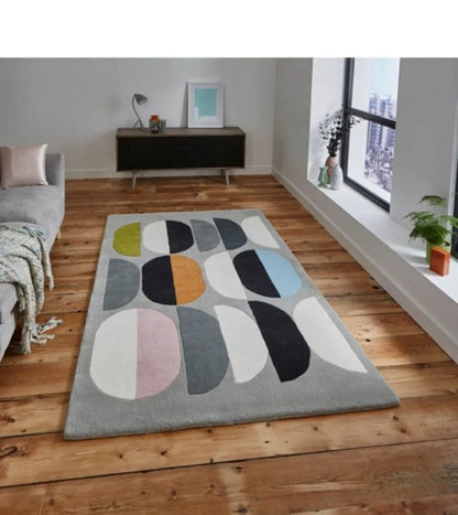 Gray Color Modern Design Hand-Tufted Rugs-Bisha Rugs