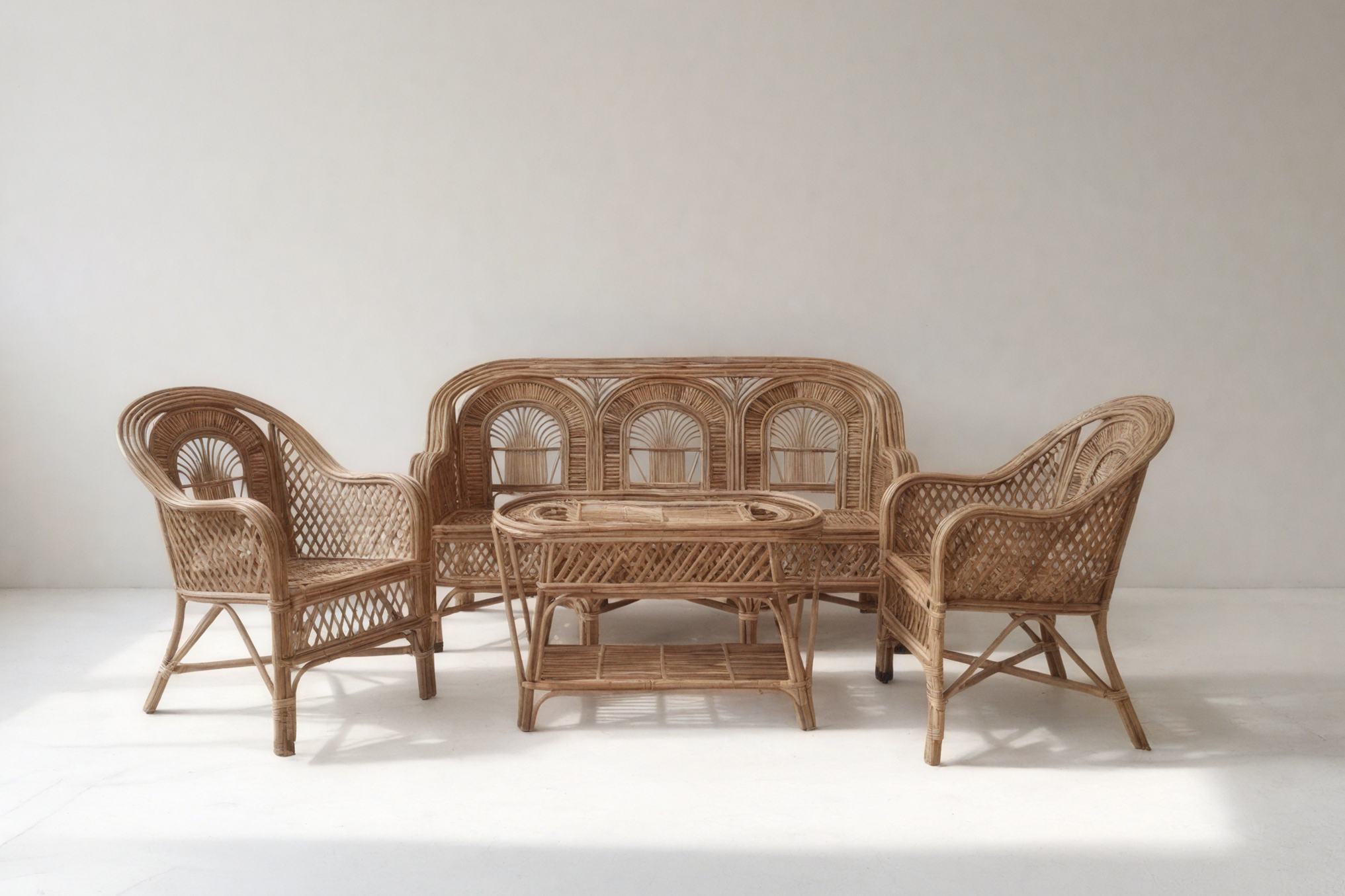 The Peacock Fan Wicker Lounge Set
