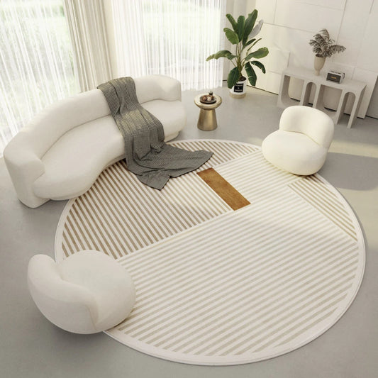 White Color  Modern Hand-Tufted Round Area Rug-bisha-rugs
