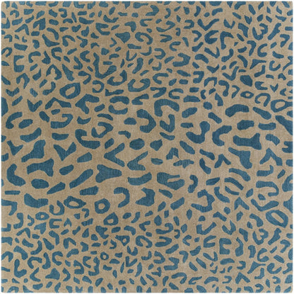 Blue and Peach Color Hand Tufted Round Rug-Bisha-Rugs
