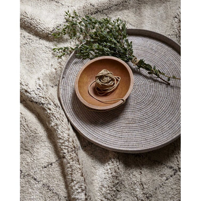 Black and White Straps Wool Area Rug