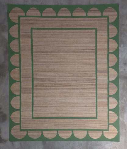 BOXED SCALLOP – NATURAL JUTE & CLOVER RUGS