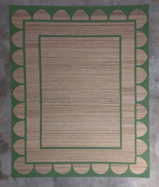 BOXED SCALLOP – NATURAL JUTE & CLOVER RUGS