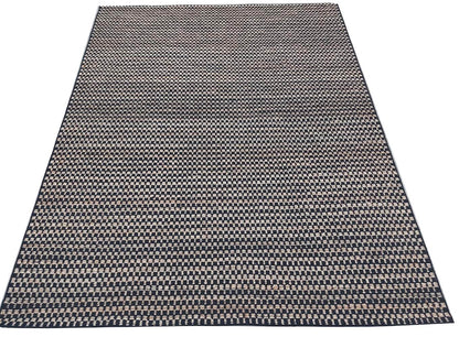CHEQUERS – NATURAL JUTE & BLACK RUGS
