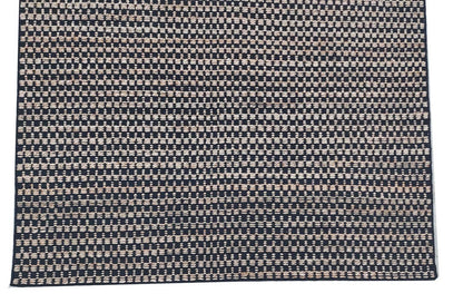 CHEQUERS – NATURAL JUTE & BLACK RUGS