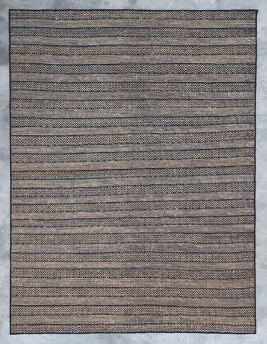 CHEVRON LINES – NATURAL JUTE & BLACK RUGS