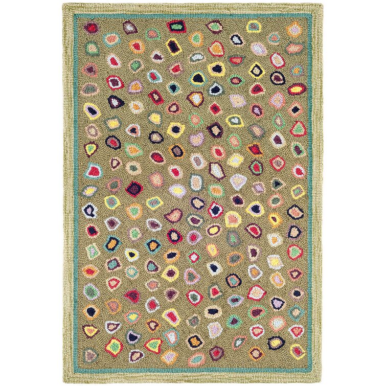 Cat's Paw Looped/Hooked Wool Area Rug