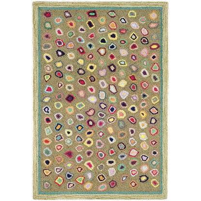 Cat's Paw Looped/Hooked Wool Area Rug