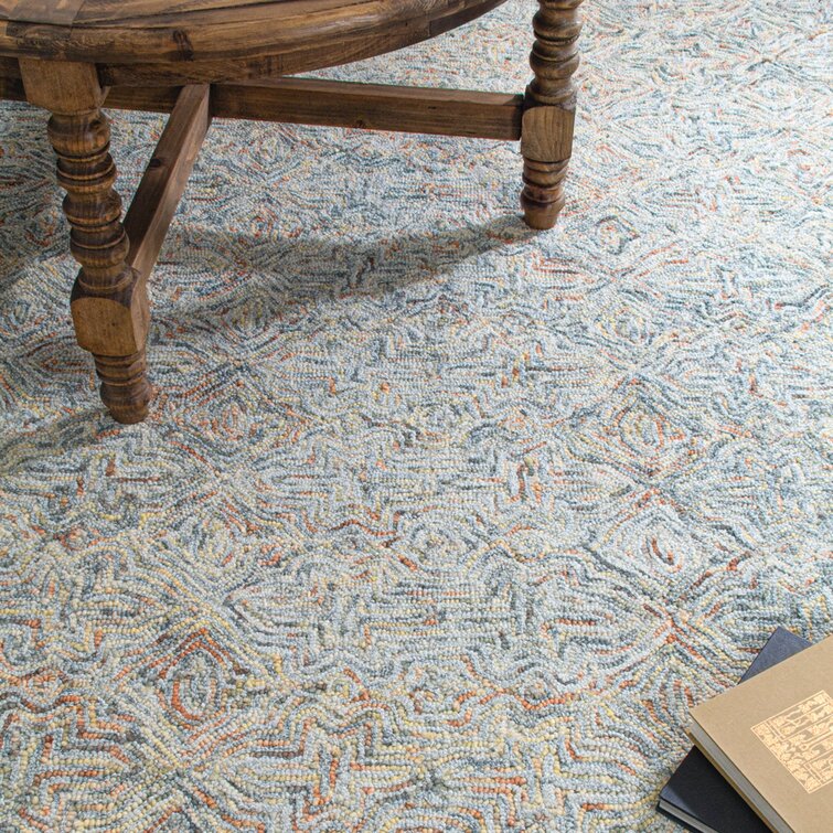 Color fields Tufted Wool Abstract Area Rug