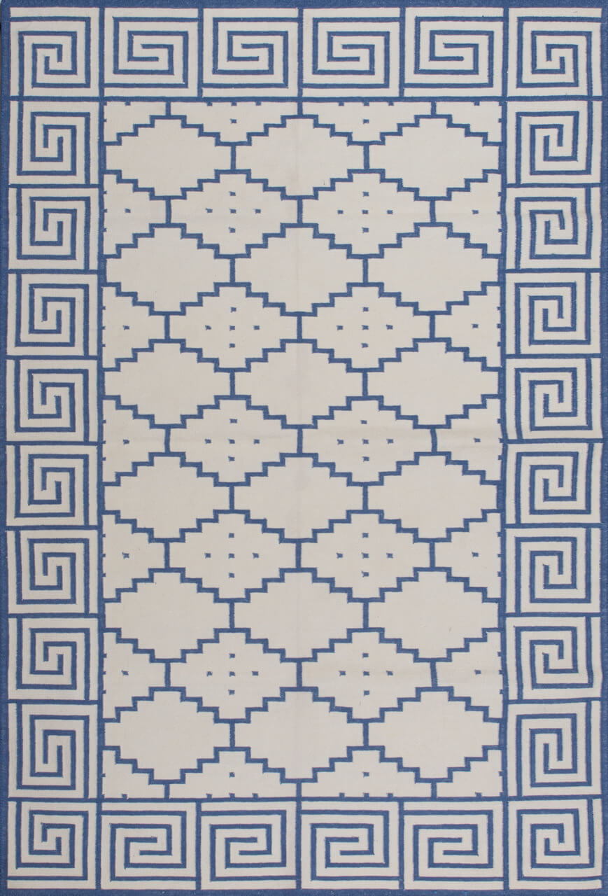 DOTTED SHALIMAR – OCEAN BLUE & OFF WHITE RUGS