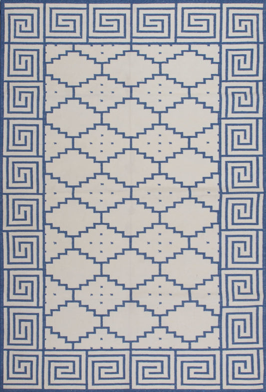 DOTTED SHALIMAR – OCEAN BLUE & OFF WHITE RUGS