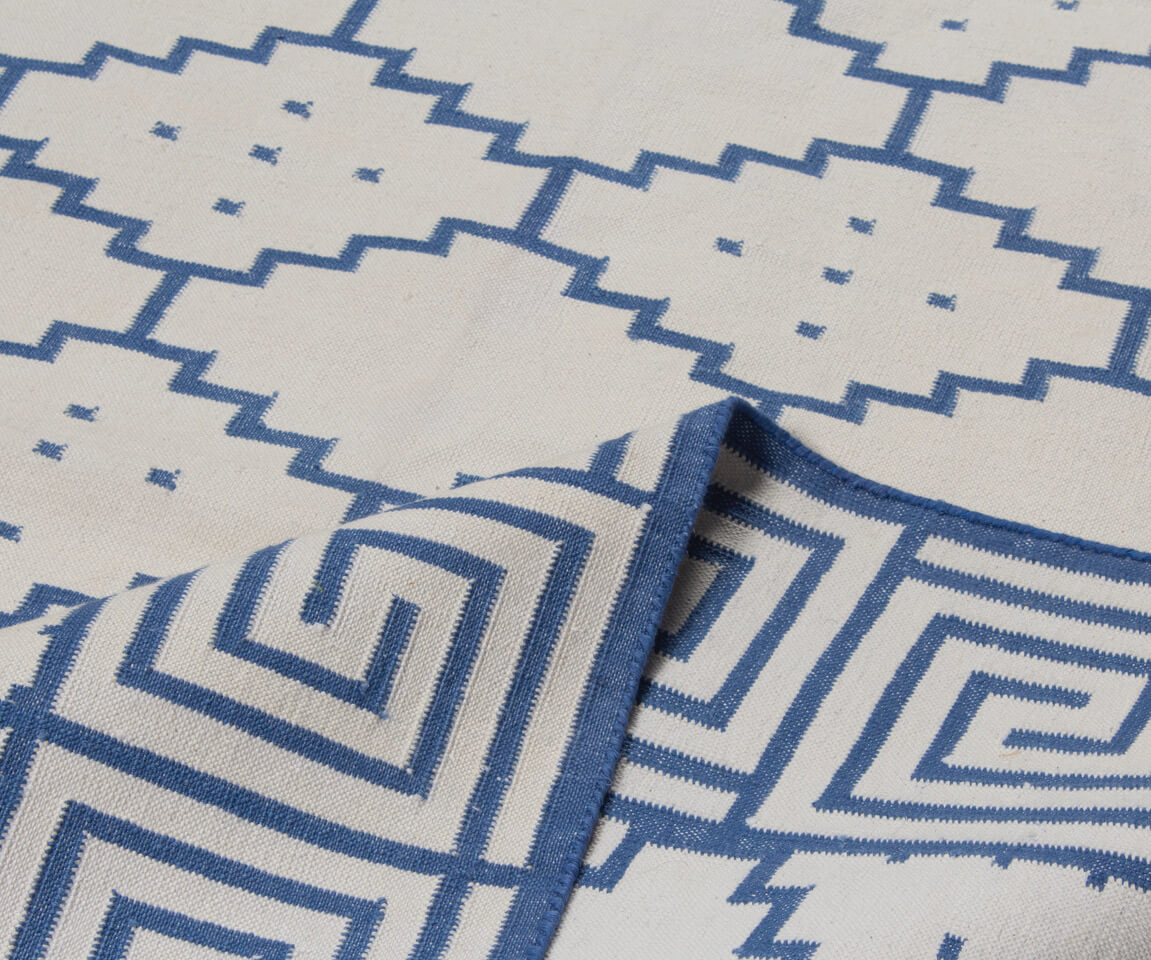 DOTTED SHALIMAR – OCEAN BLUE & OFF WHITE RUGS