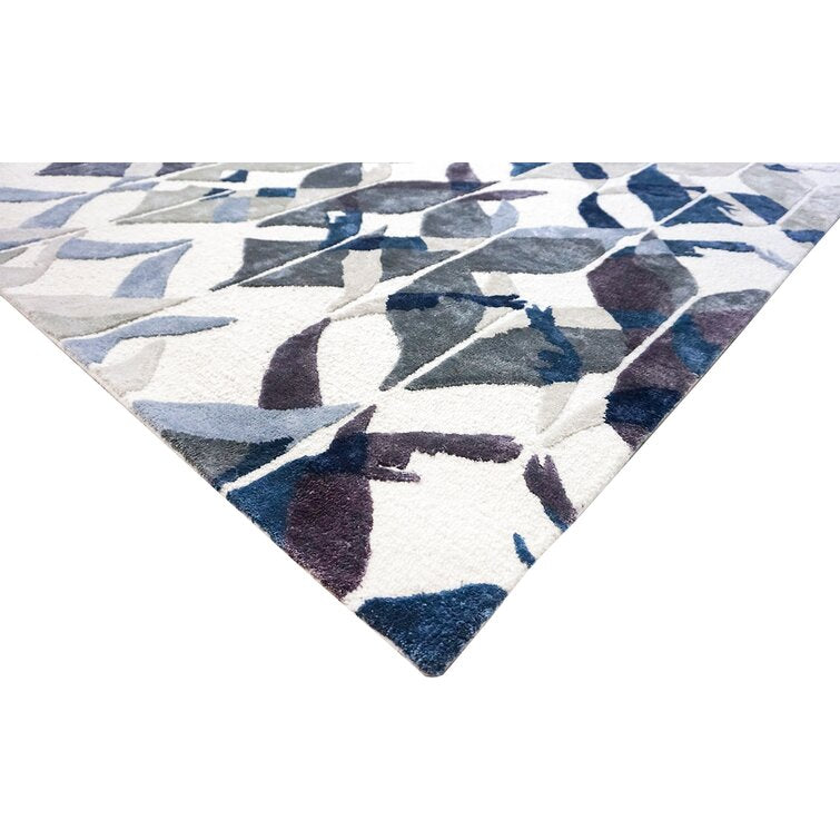 Multicolor Geomatrical Design  Wool Area Rug