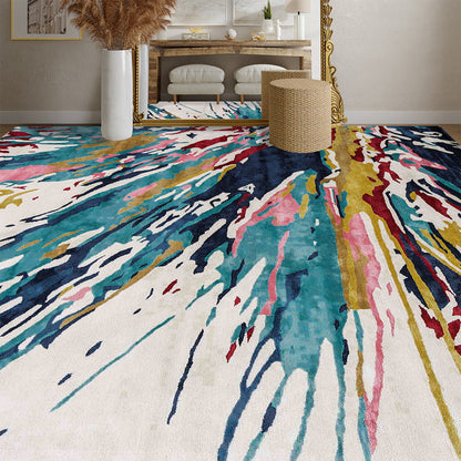 Multicolor Wool Area Rug for Living Room and Bedroom - Made in Wool and Silk