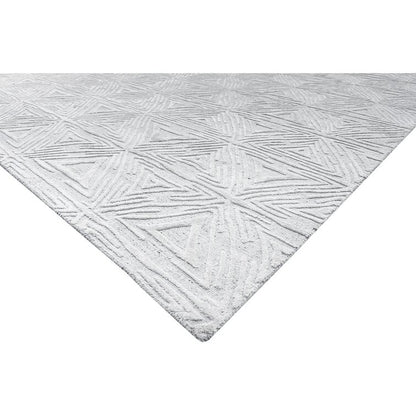 Light Gray Color Tufted Wool Area Rug