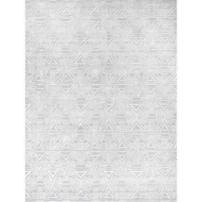 Light Gray Color Tufted Wool Area Rug