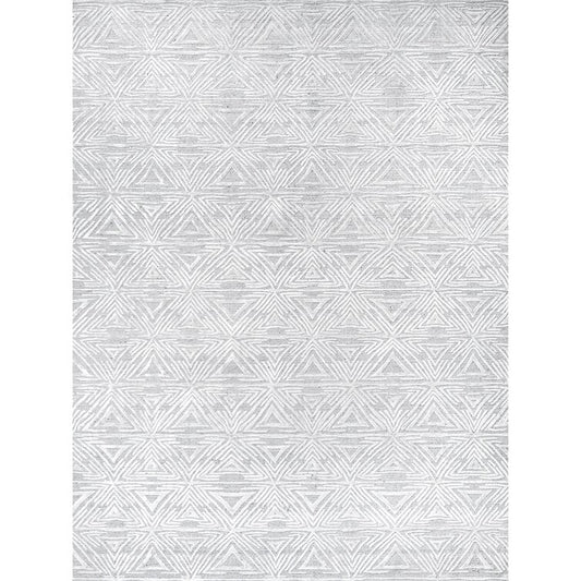 Light Gray Color Tufted Wool Area Rug