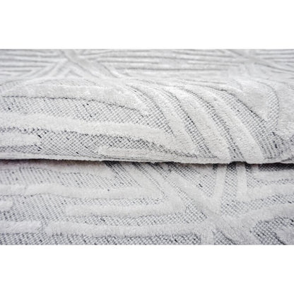 Light Gray Color Tufted Wool Area Rug