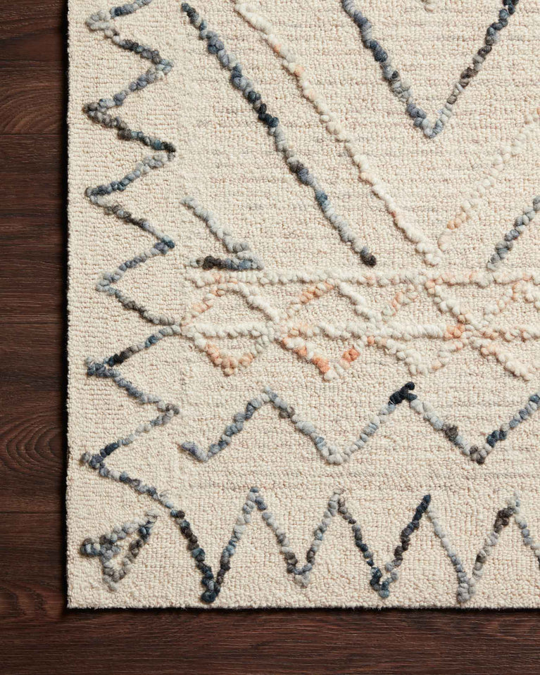 Hand Tufted Oatmeal / Denim Area Rug