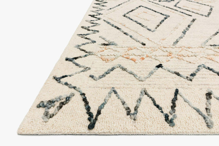 Hand Tufted Oatmeal / Denim Area Rug