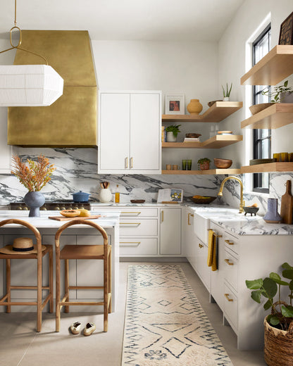 Hand Tufted Oatmeal / Denim Area Rug