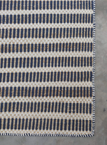 LINES – NATURAL JUTE & FRENCH NAVY RUGS