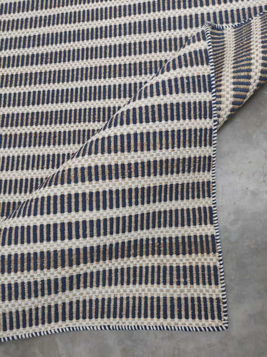 LINES – NATURAL JUTE & FRENCH NAVY RUGS