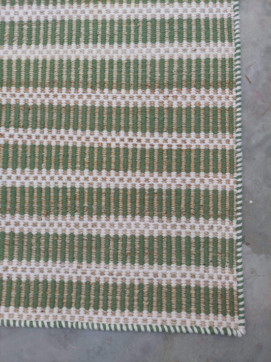 LINES – NATURAL JUTE & GRASS GREEN RUGS