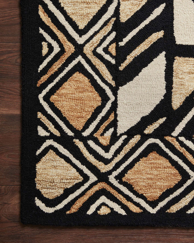 Hand Tufted Black / Beige Area Rug