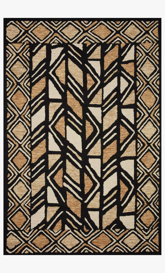 Hand Tufted Black / Beige Area Rug