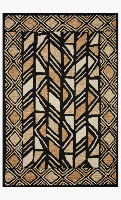 Hand Tufted Black / Beige Area Rug